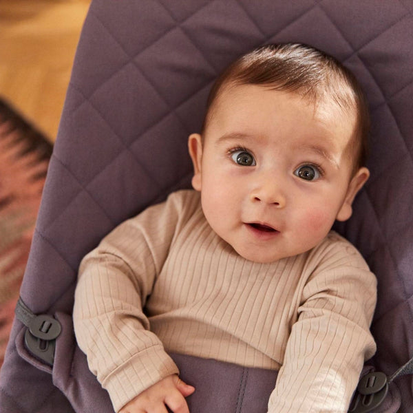 Dětské lehátko BLISS COTTON – Tmavě fialové