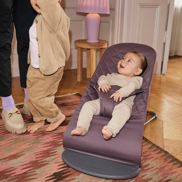 Dětské lehátko BLISS COTTON – Tmavě fialové