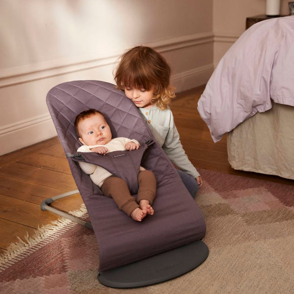 Dětské lehátko BLISS COTTON – Tmavě fialové
