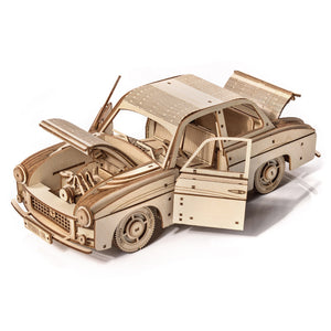 Dřevěné puzzle 3D model – FSO Syrena 105