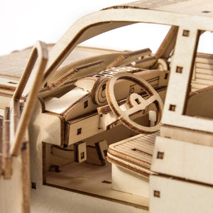 Dřevěné puzzle 3D model – FSO Syrena 105