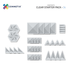 Magnetická stavebnice – Clear Starter Pack 34 dílků