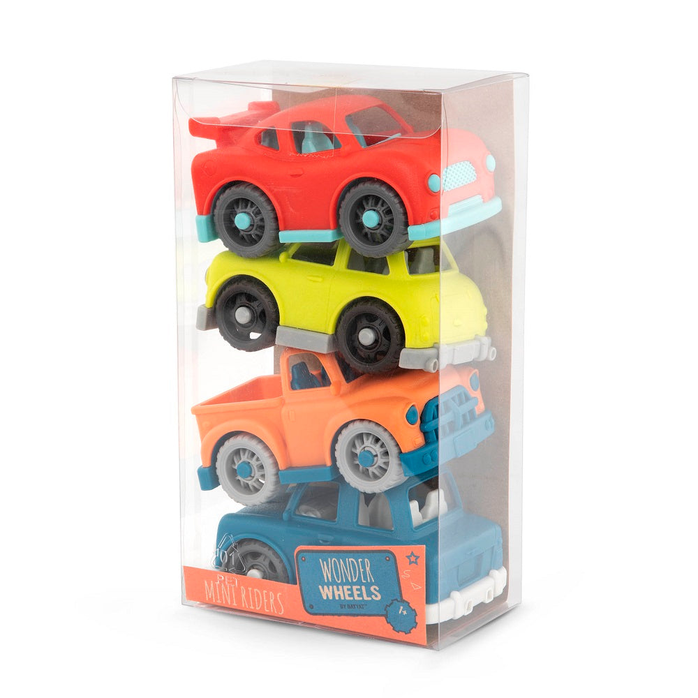Sada se 4 malými auty Wonder Wheels s pick-upem
