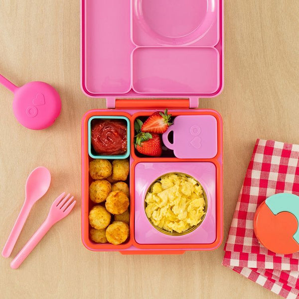 Dvě vzduchotěsné nádoby pro lunchbox OmieDip – Pink Teal