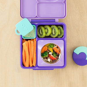 Dvě vzduchotěsné nádoby pro lunchbox OmieDip – Pink Teal