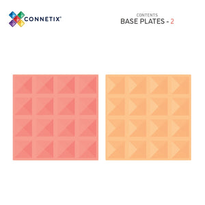 Magnetbausteine – Pastell-Zitrone & Pfirsich-Grundplatte 2 Teile - Tublu.de