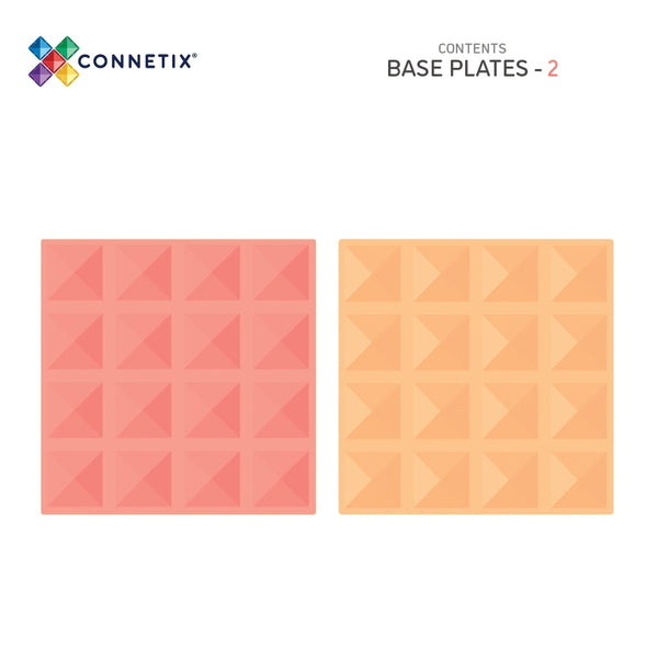 Magnetbausteine – Pastell-Zitrone & Pfirsich-Grundplatte 2 Teile - Tublu.de