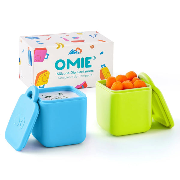Dvě vzduchotěsné nádoby pro lunchbox OmieDip – Blue Lime