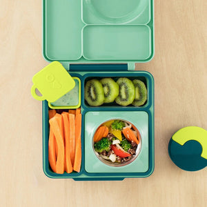 Dvě vzduchotěsné nádoby pro lunchbox OmieDip – Blue Lime