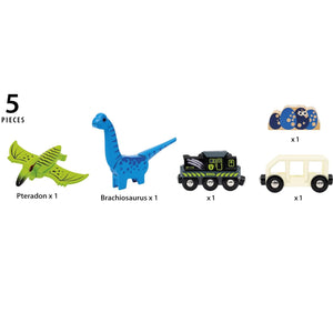 Vlak na baterie s dinosaury
