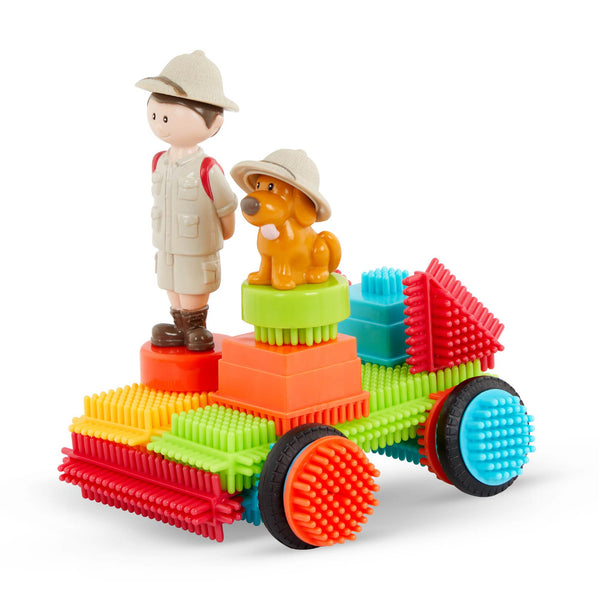 Bristle Blocks kostky v kufříku – Safari s figurkami, 85 dílků
