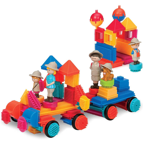 Bristle Blocks kostky v kufříku – Safari s figurkami, 85 dílků