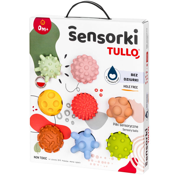 Senzorické míčky 8 kusů Pastelové bez otvoru