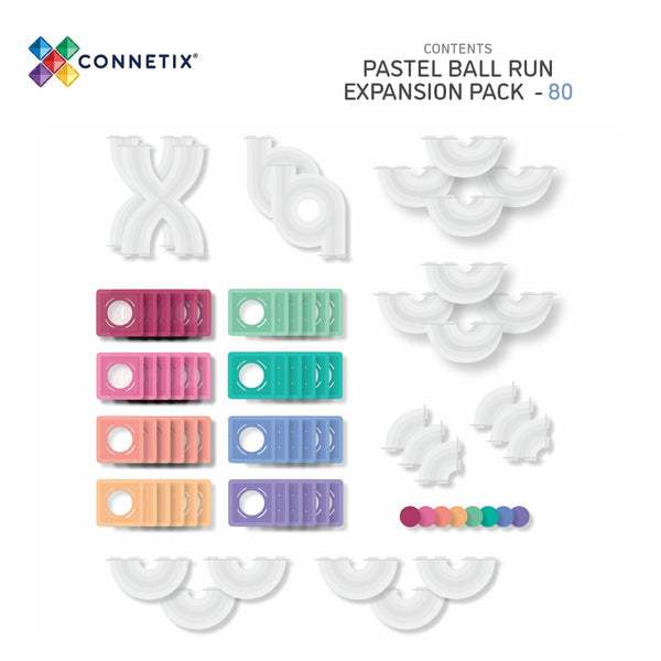 Magnetbausteine-Kugelbahn – Pastell-Kugelbahn-Erweiterungsset 80 Teile - Tublu.de