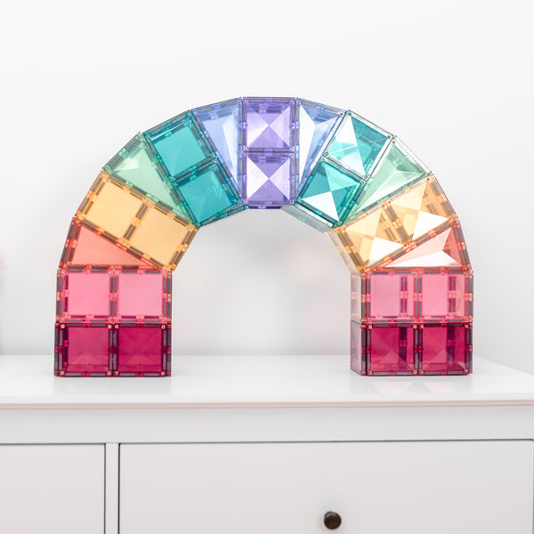 Magnetbausteine - Pastellfarbenes Quadrat Pack 40 Teile - Tublu.de