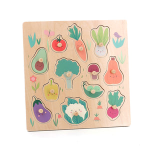 Dřevěné puzzle – Zahrádka (Zelenina)