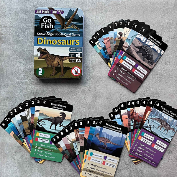 Cestovní karetní hra Kvarteto – Go Fish Dinosauři