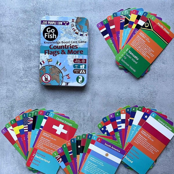 Cestovní karetní hra Kvarteto – Go Fish Země, vlajky