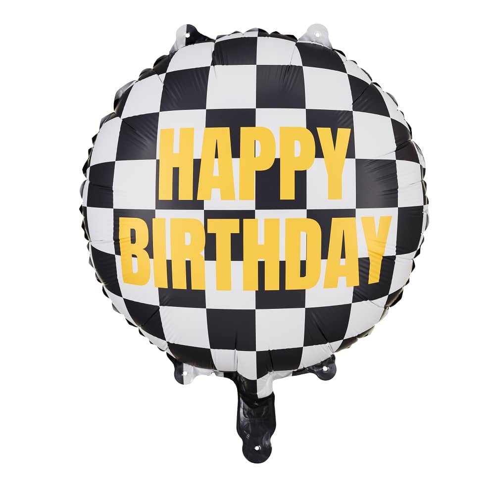Fóliový balónek – Šachovnice Happy Birthday 45 cm
