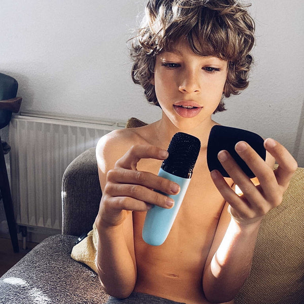 Karaoke sada pro děti + bezdrátová sluchátka – Nebeská modř