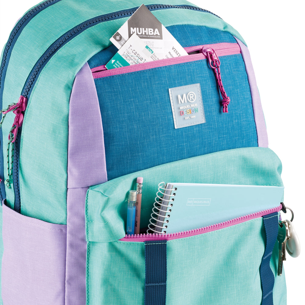 Tříkomorový školní batoh Amsterdam – Rider Purple 28 l