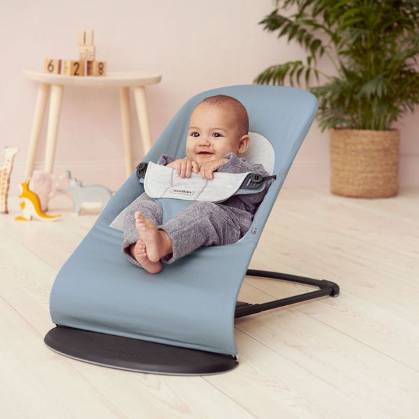 Dětské lehátko BALANCE SOFT WOVEN/JERSEY – Modré/Šedé