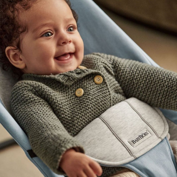 Dětské lehátko BALANCE SOFT WOVEN/JERSEY – Modré/Šedé
