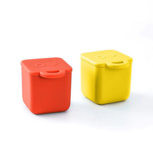 Dvě vzduchotěsné nádoby pro lunchbox OmieDip – Žlutá Červená