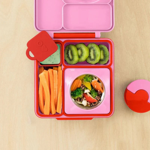 Dvě vzduchotěsné nádoby pro lunchbox OmieDip – Žlutá Červená