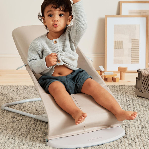 Dětské lehátko BALANCE SOFT WOVEN/JERSEY – Béžové/Šedé
