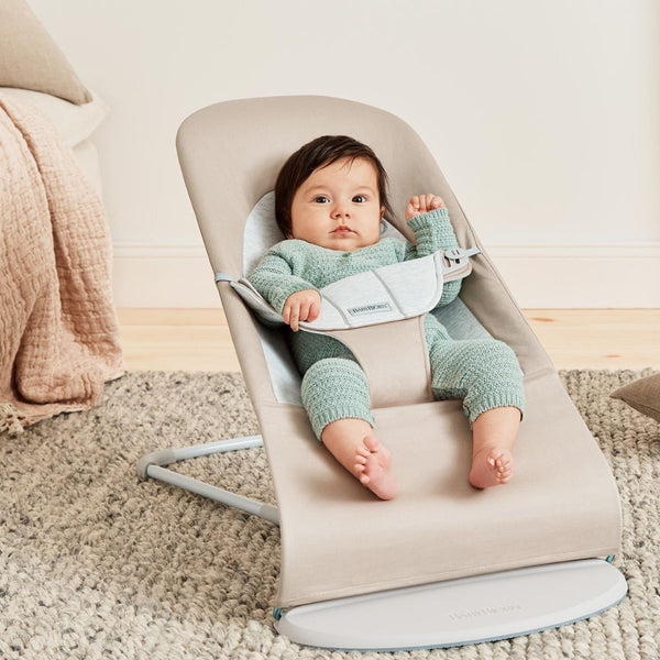 Dětské lehátko BALANCE SOFT WOVEN/JERSEY – Béžové/Šedé