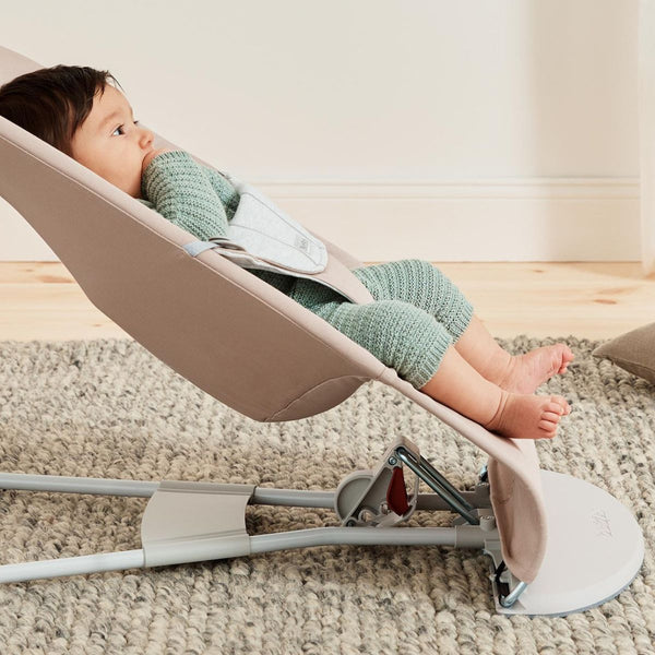 Dětské lehátko BALANCE SOFT WOVEN/JERSEY – Béžové/Šedé