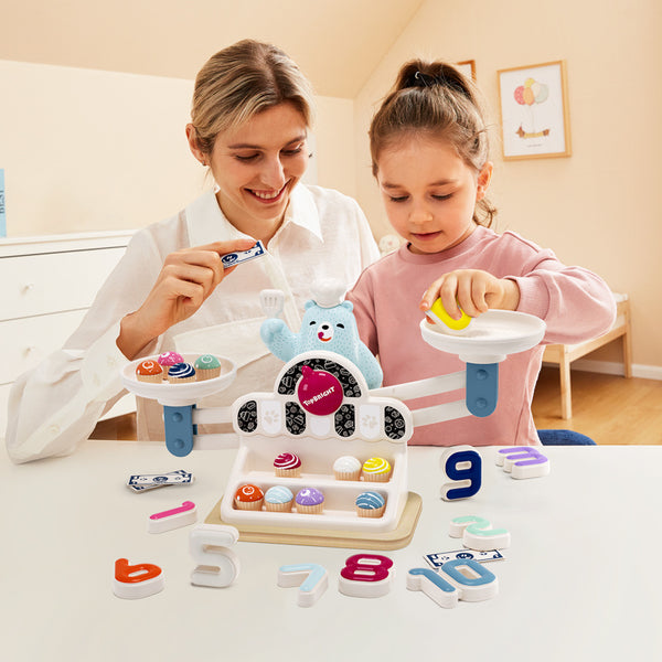 Montessori-Lernspielzeug mit Waage Hungriger Bär - Tublu.de