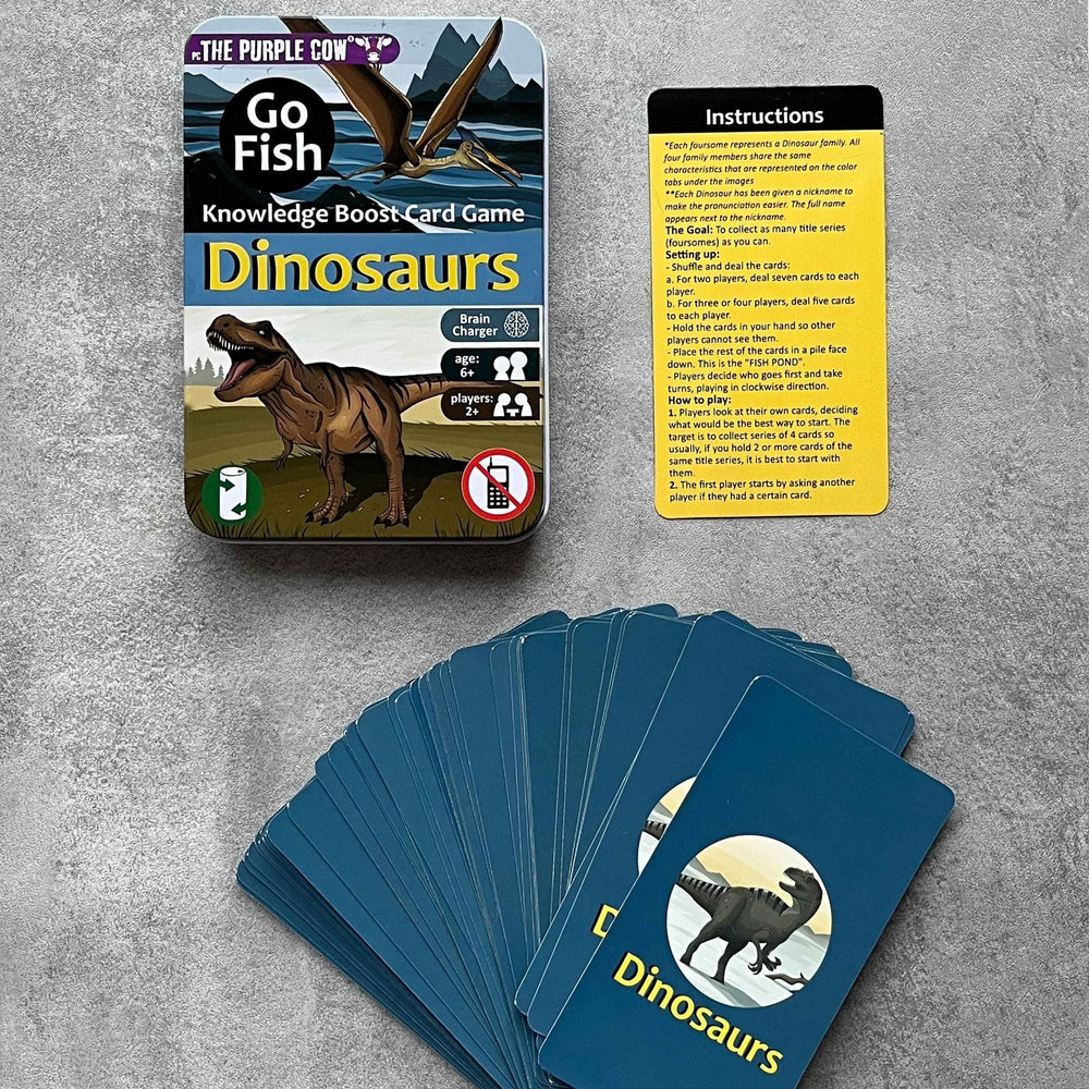 Cestovní karetní hra Kvarteto – Go Fish Dinosauři