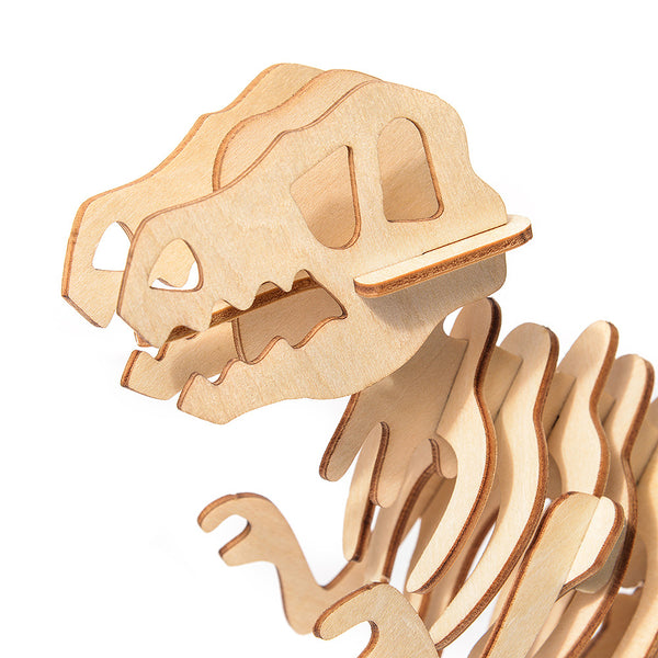 Dřevěné puzzle 3D model – T-Rex