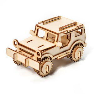 Dřevěné puzzle 3D model – Jeep