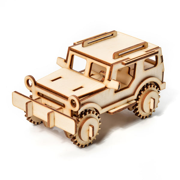 Dřevěné puzzle 3D model – Jeep