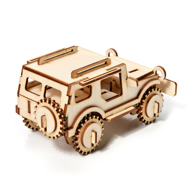 Dřevěné puzzle 3D model – Jeep
