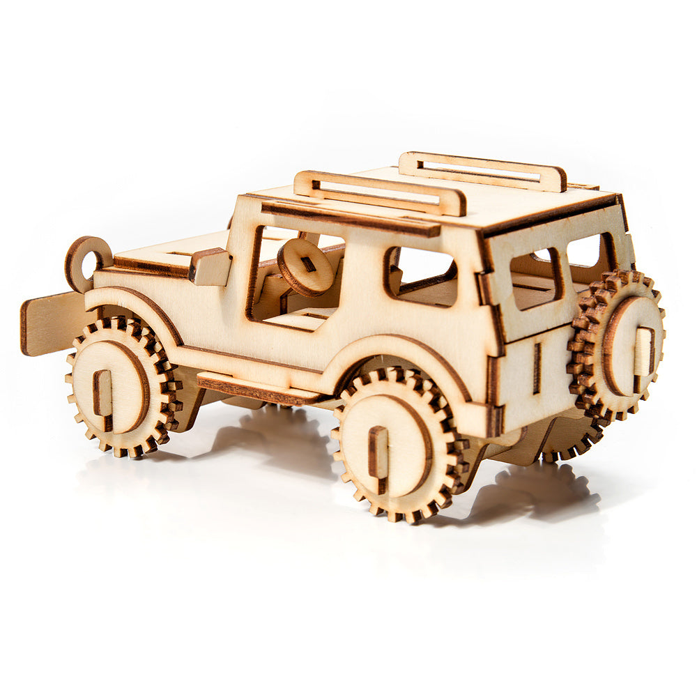 Dřevěné puzzle 3D model – Jeep