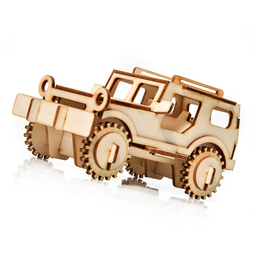 Dřevěné puzzle 3D model – Jeep