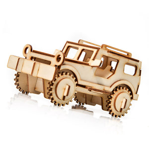 Dřevěné puzzle 3D model – Jeep