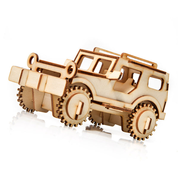Dřevěné puzzle 3D model – Jeep