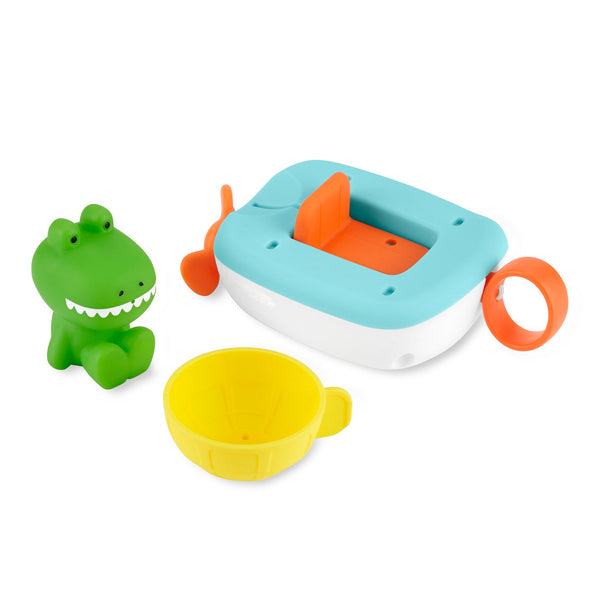 Hračka do vany Pull&Go Zoo – Krokodýl v loďce