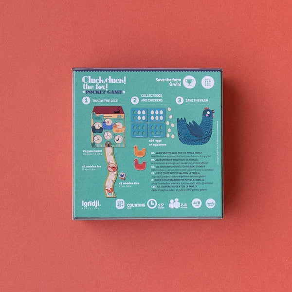 Familienspiel in Taschenversion Cluck, cluck! Fox! – Puk Puk, hier ist der Fuchs! - Tublu.de