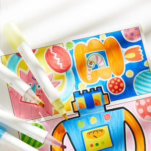 Transparente Marker mit doppelter Spitze – 36 Farben - Tublu.de
