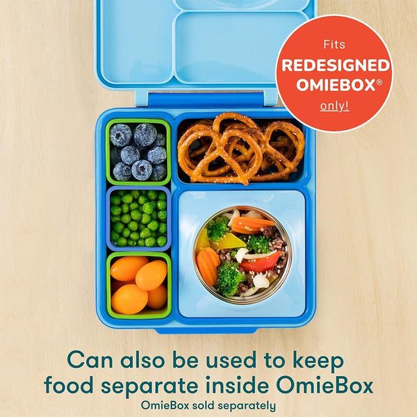 Dvě vzduchotěsné nádoby pro lunchbox OmieDip – Blue Green