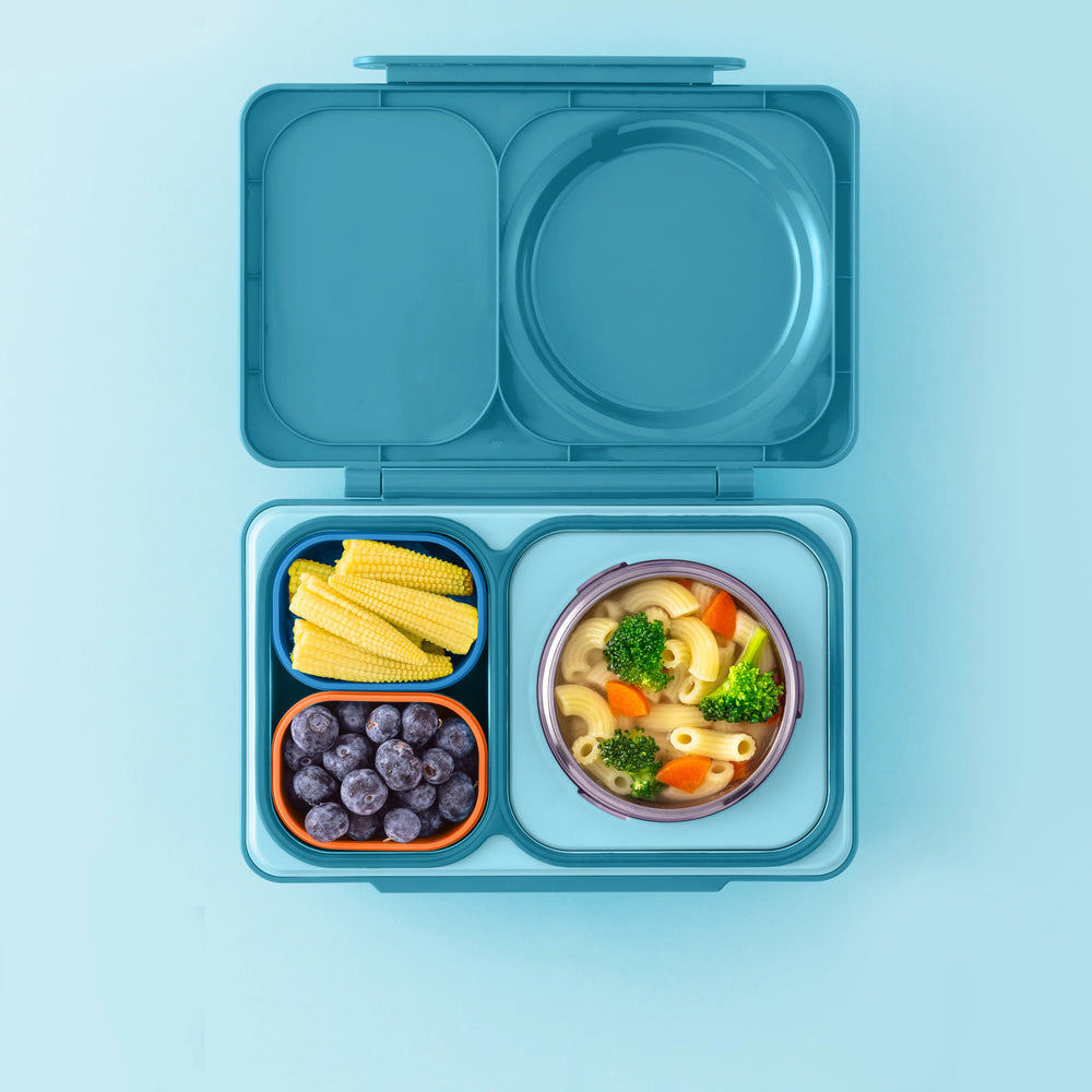 Dvě vzduchotěsné nádoby pro lunchbox OmieBox UP Dip – Blue Orange