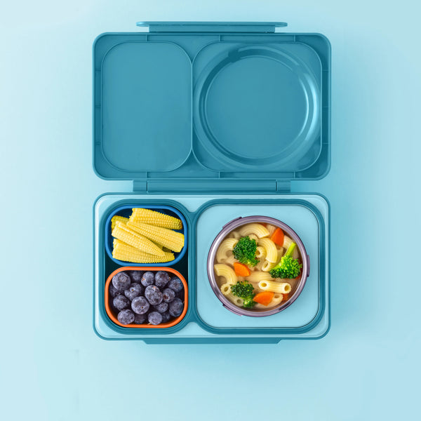 Dvě vzduchotěsné nádoby pro lunchbox OmieBox UP Dip – Blue Orange
