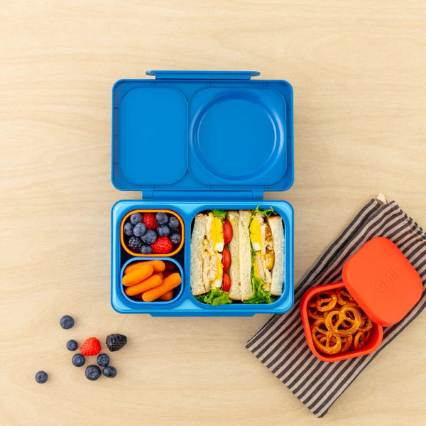 Dvě vzduchotěsné nádoby pro lunchbox OmieBox UP Dip – Blue Orange