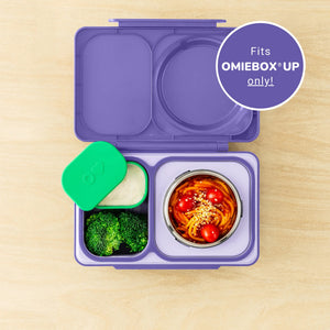 Dvě vzduchotěsné nádoby pro lunchbox OmieBox UP Dip – Purple Green